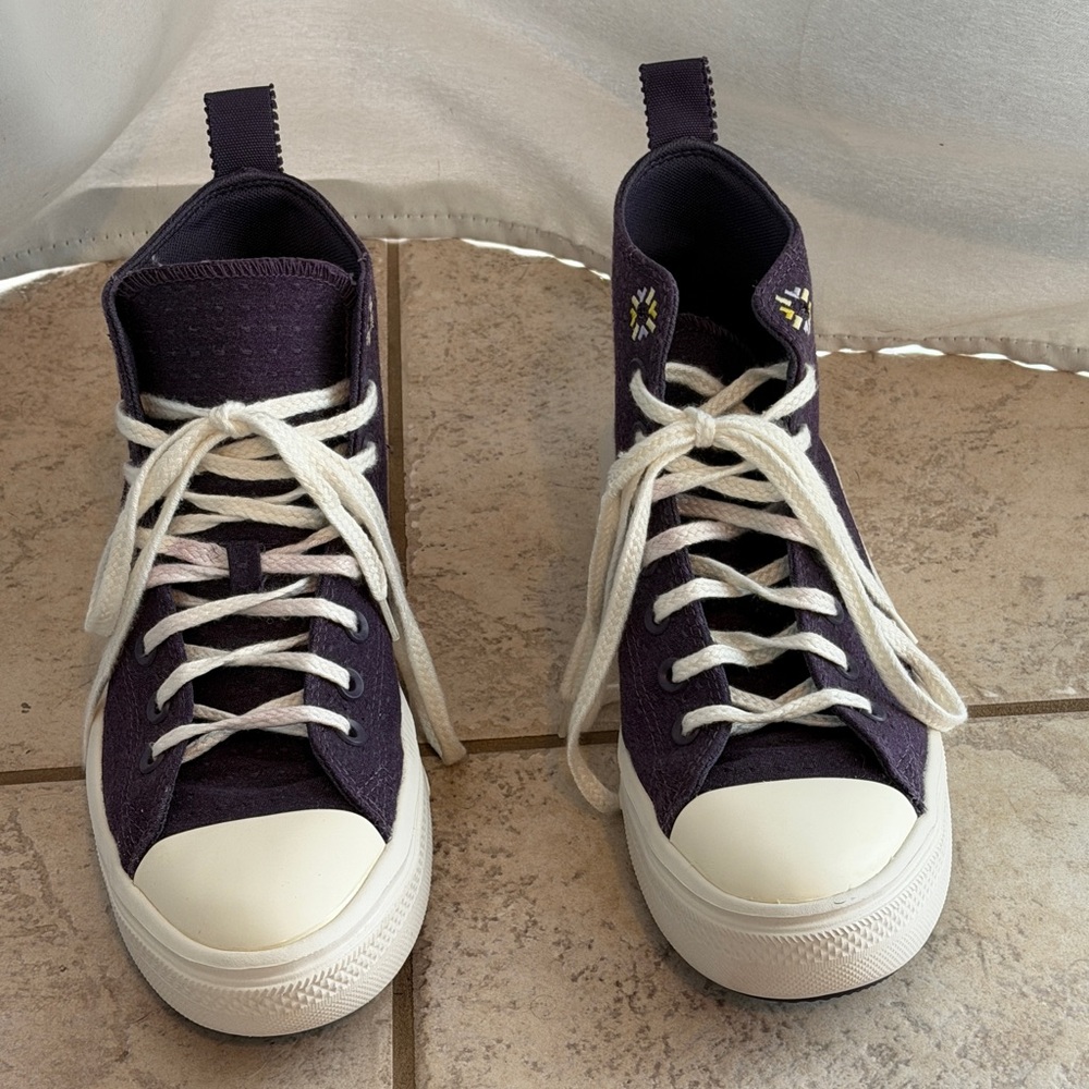 Converse Wedge Purple High-Tops with White Accents